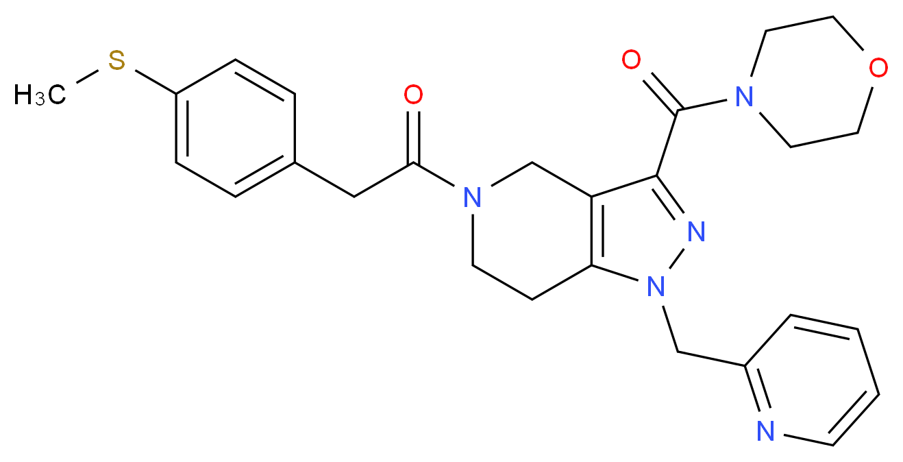 5-{[4-(methylthio)phenyl]acetyl}-3-(4-morpholinylcarbonyl)-1-(2-pyridinylmethyl)-4,5,6,7-tetrahydro-1H-pyrazolo[4,3-c]pyridine_分子结构_CAS_)