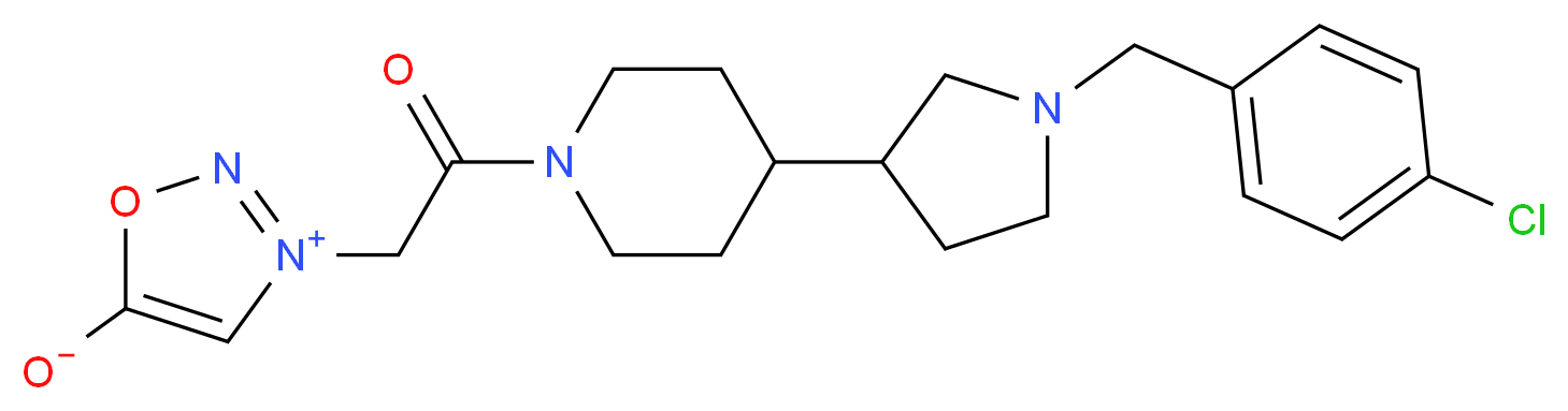 3-(2-{4-[1-(4-chlorobenzyl)-3-pyrrolidinyl]-1-piperidinyl}-2-oxoethyl)-1,2,3-oxadiazol-3-ium-5-olate_分子结构_CAS_)