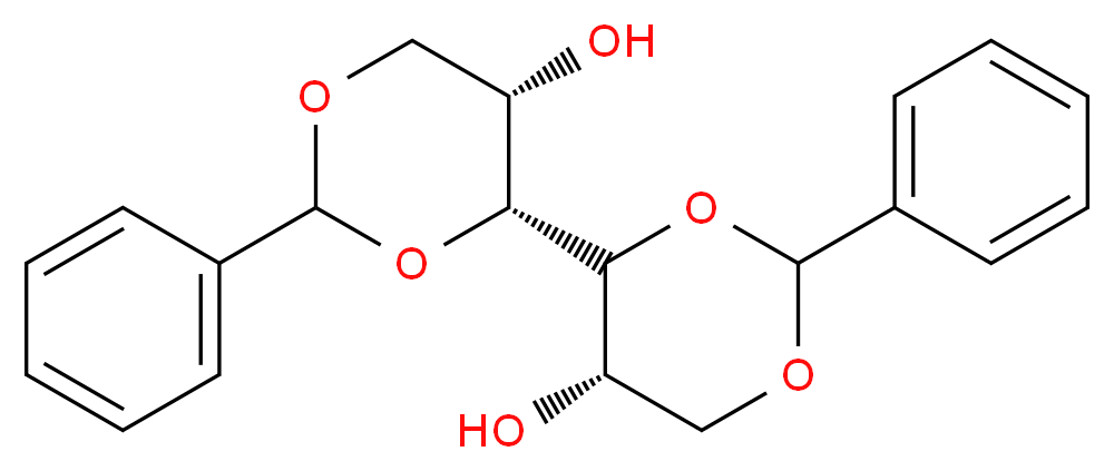 (4R,5S)-4-[(5S)-5-hydroxy-2-phenyl-1,3-dioxan-4-yl]-2-phenyl-1,3-dioxan-5-ol_分子结构_CAS_28224-73-9