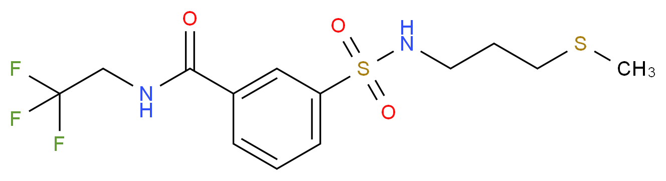 3-({[3-(methylthio)propyl]amino}sulfonyl)-N-(2,2,2-trifluoroethyl)benzamide_分子结构_CAS_)