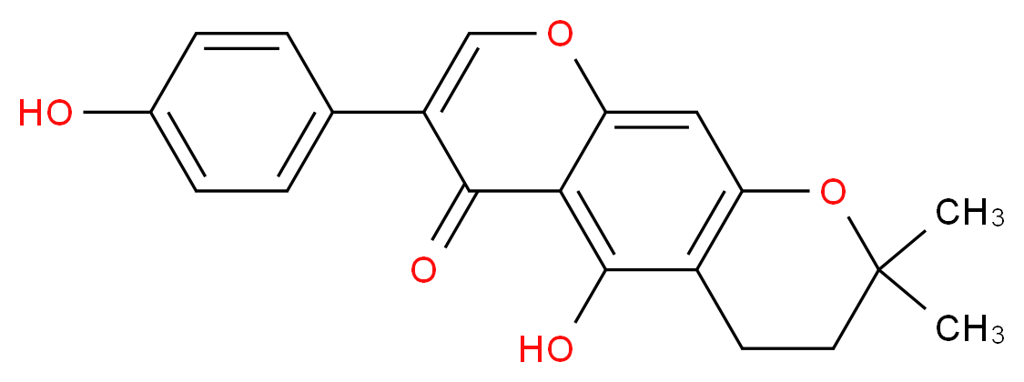 9-hydroxy-6-(4-hydroxyphenyl)-13,13-dimethyl-4,14-dioxatricyclo[8.4.0.0<sup>3</sup>,<sup>8</sup>]tetradeca-1(10),2,5,8-tetraen-7-one_分子结构_CAS_63807-90-9