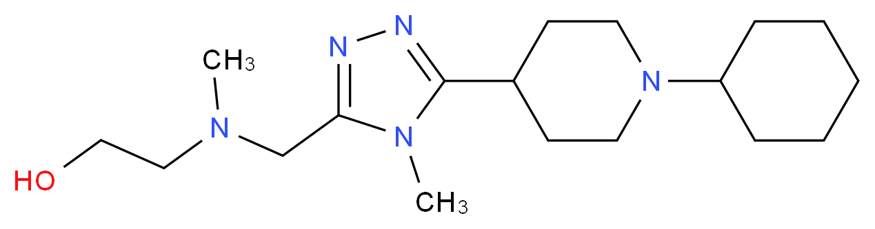 2-[{[5-(1-cyclohexylpiperidin-4-yl)-4-methyl-4H-1,2,4-triazol-3-yl]methyl}(methyl)amino]ethanol_分子结构_CAS_)