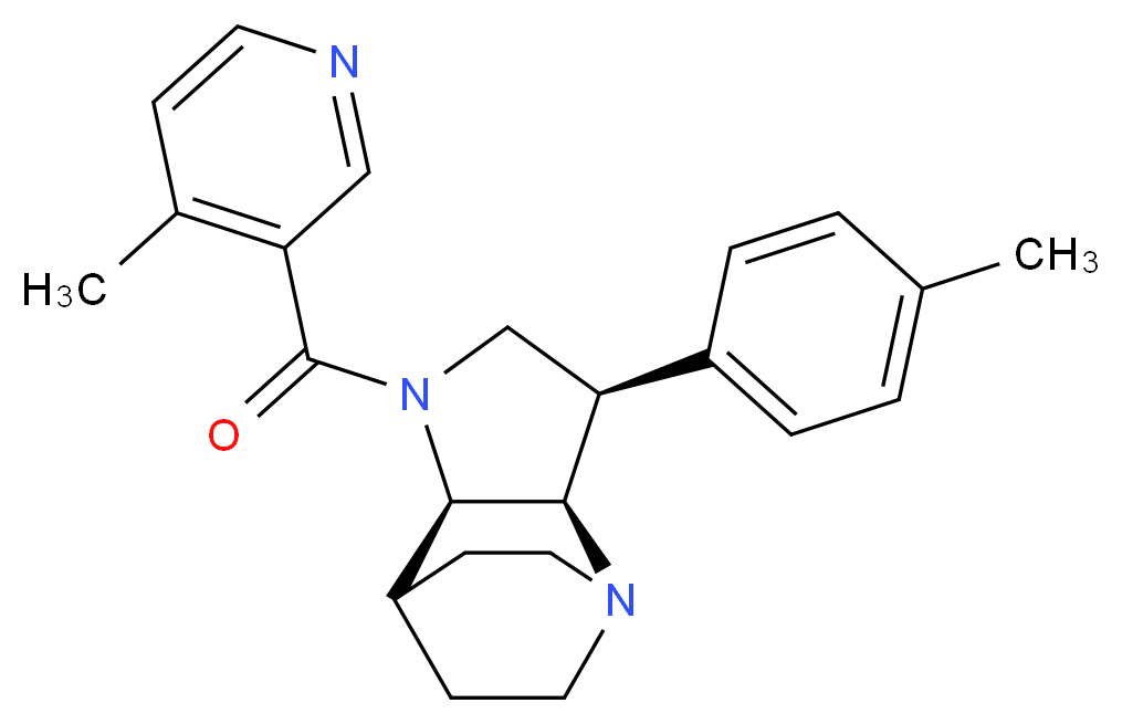 (3R*,3aR*,7aR*)-3-(4-methylphenyl)-1-[(4-methylpyridin-3-yl)carbonyl]octahydro-4,7-ethanopyrrolo[3,2-b]pyridine_分子结构_CAS_)
