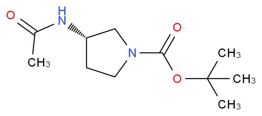 (S)-(-)-1-Boc-3-乙酰氨基吡咯烷_分子结构_CAS_114636-37-2)