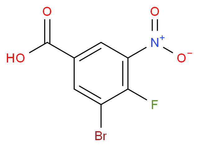 3-Bromo-4-fluoro-5-nitrobenzoic acid_分子结构_CAS_1290117-21-3)