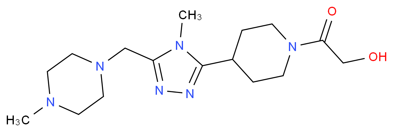 2-(4-{4-methyl-5-[(4-methylpiperazin-1-yl)methyl]-4H-1,2,4-triazol-3-yl}piperidin-1-yl)-2-oxoethanol_分子结构_CAS_)