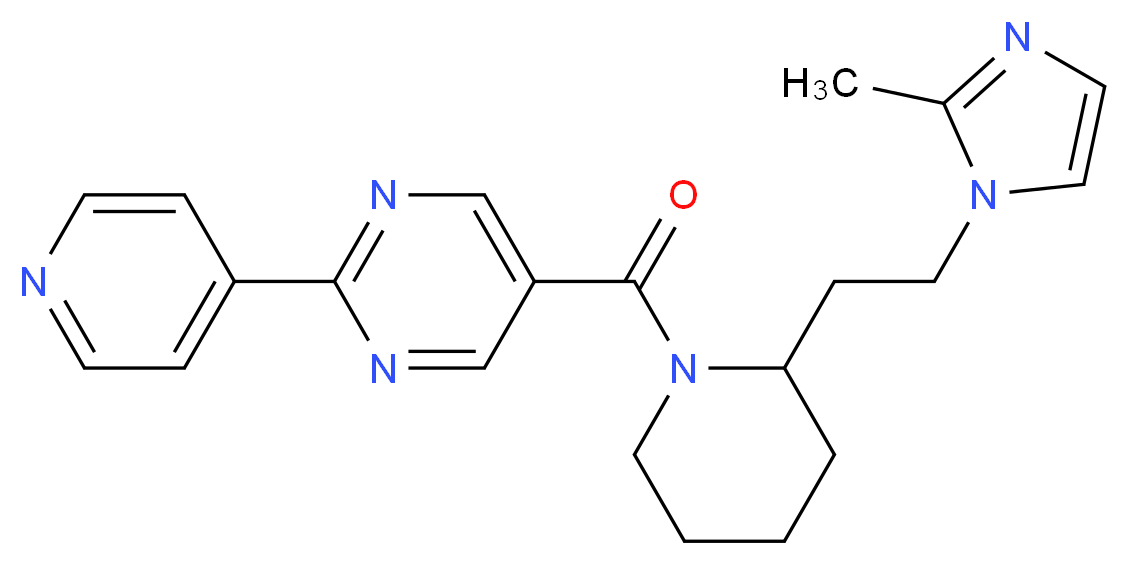 5-({2-[2-(2-methyl-1H-imidazol-1-yl)ethyl]-1-piperidinyl}carbonyl)-2-(4-pyridinyl)pyrimidine_分子结构_CAS_)
