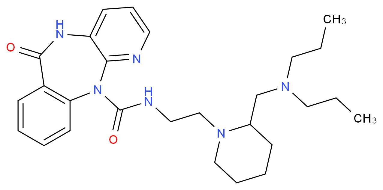 N-(2-{2-[(dipropylamino)methyl]piperidin-1-yl}ethyl)-10-oxo-2,4,9-triazatricyclo[9.4.0.0<sup>3</sup>,<sup>8</sup>]pentadeca-1(11),3,5,7,12,14-hexaene-2-carboxamide_分子结构_CAS_118290-27-0