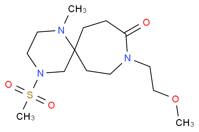 9-(2-methoxyethyl)-1-methyl-4-(methylsulfonyl)-1,4,9-triazaspiro[5.6]dodecan-10-one_分子结构_CAS_)