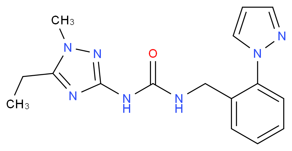 N-(5-ethyl-1-methyl-1H-1,2,4-triazol-3-yl)-N'-[2-(1H-pyrazol-1-yl)benzyl]urea_分子结构_CAS_)