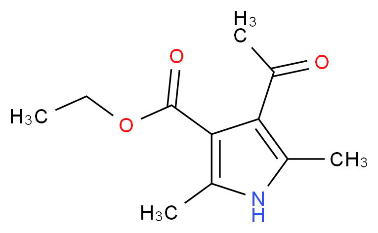 ethyl 4-acetyl-2,5-dimethyl-1H-pyrrole-3-carboxylate_分子结构_CAS_2386-26-7