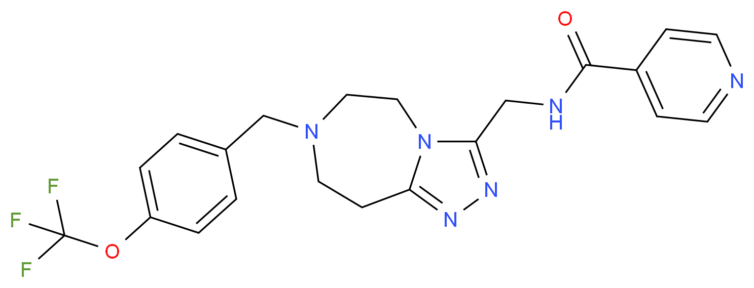 N-({7-[4-(trifluoromethoxy)benzyl]-6,7,8,9-tetrahydro-5H-[1,2,4]triazolo[4,3-d][1,4]diazepin-3-yl}methyl)isonicotinamide_分子结构_CAS_)