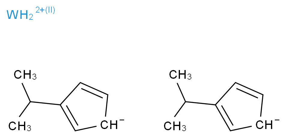 tungsten(2+) ion bis(3-(propan-2-yl)cyclopenta-2,4-dien-1-ide)_分子结构_CAS_64561-25-7