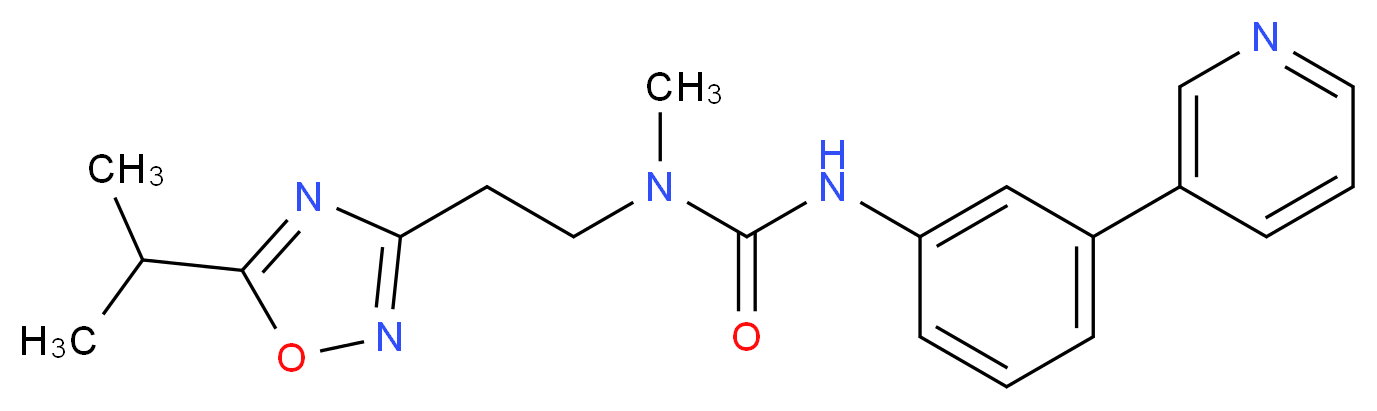 N-[2-(5-isopropyl-1,2,4-oxadiazol-3-yl)ethyl]-N-methyl-N'-(3-pyridin-3-ylphenyl)urea_分子结构_CAS_)
