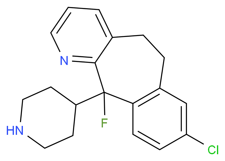 13-chloro-2-fluoro-2-(piperidin-4-yl)-4-azatricyclo[9.4.0.0<sup>3</sup>,<sup>8</sup>]pentadeca-1(11),3(8),4,6,12,14-hexaene_分子结构_CAS_298220-99-2