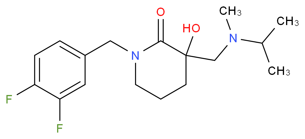 1-(3,4-difluorobenzyl)-3-hydroxy-3-{[isopropyl(methyl)amino]methyl}-2-piperidinone_分子结构_CAS_)