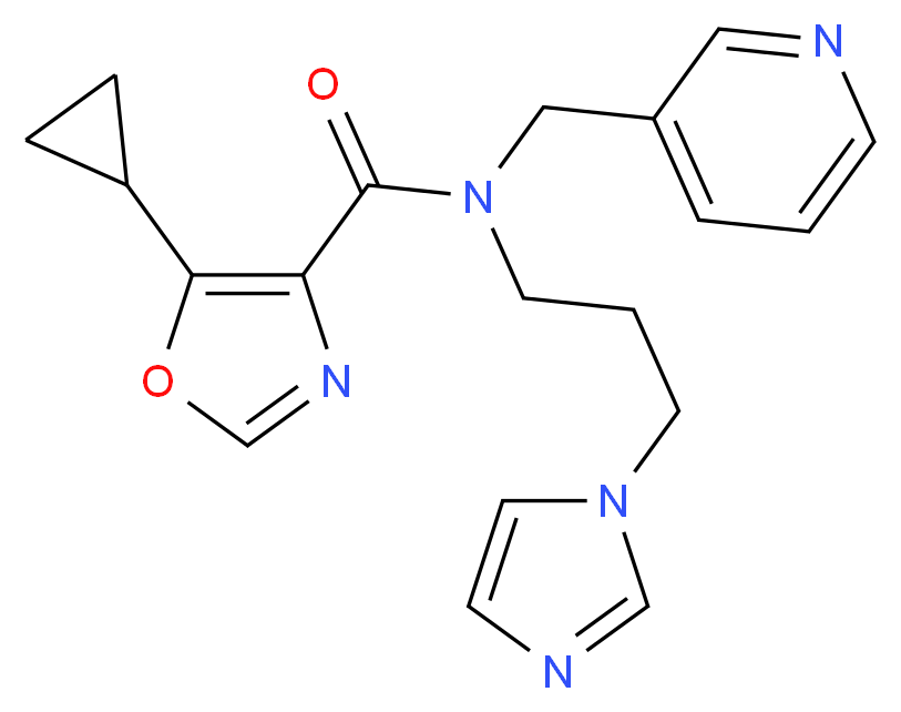 5-cyclopropyl-N-[3-(1H-imidazol-1-yl)propyl]-N-(pyridin-3-ylmethyl)-1,3-oxazole-4-carboxamide_分子结构_CAS_)