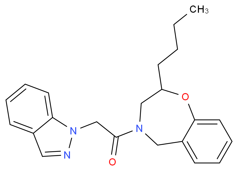 2-butyl-4-(1H-indazol-1-ylacetyl)-2,3,4,5-tetrahydro-1,4-benzoxazepine_分子结构_CAS_)