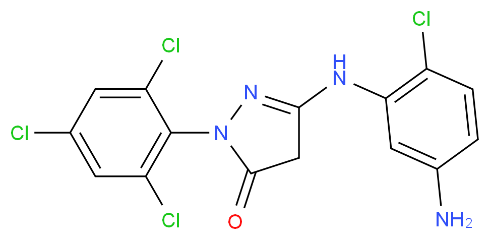 5-(5-Amino-2-chloroanilino)-2-(2,4,6-trichlorophenyl)-2.4-dihydro-3H-pyrazol-3-one_分子结构_CAS_)