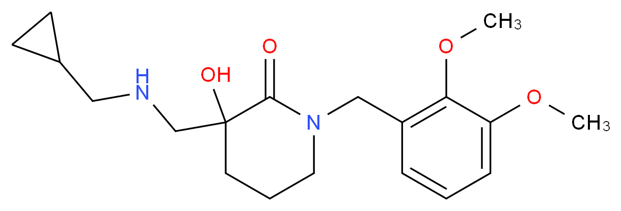 3-{[(cyclopropylmethyl)amino]methyl}-1-(2,3-dimethoxybenzyl)-3-hydroxypiperidin-2-one_分子结构_CAS_)