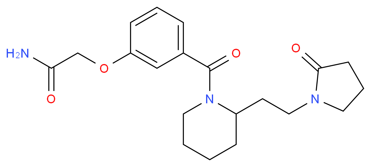 2-[3-({2-[2-(2-oxo-1-pyrrolidinyl)ethyl]-1-piperidinyl}carbonyl)phenoxy]acetamide_分子结构_CAS_)