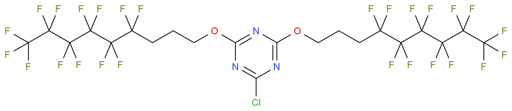 2-chloro-4,6-bis[(4,4,5,5,6,6,7,7,8,8,9,9,9-tridecafluorononyl)oxy]-1,3,5-triazine_分子结构_CAS_916770-15-5