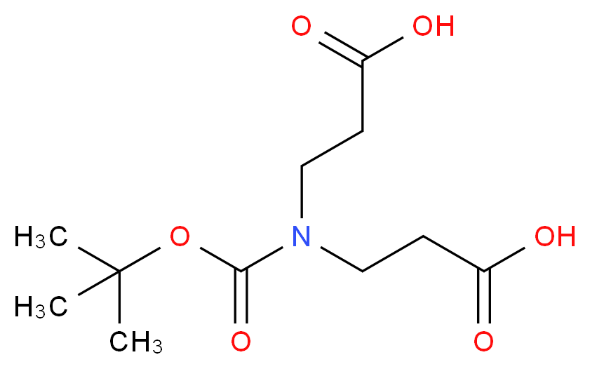 3-{[(tert-butoxy)carbonyl](2-carboxyethyl)amino}propanoic acid_分子结构_CAS_143766-89-6