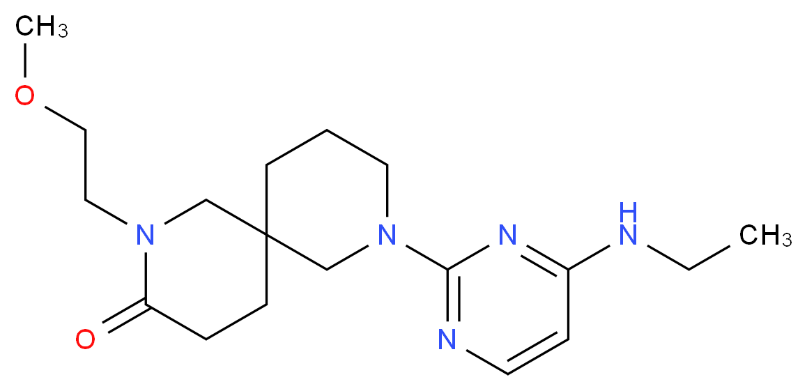 8-[4-(ethylamino)-2-pyrimidinyl]-2-(2-methoxyethyl)-2,8-diazaspiro[5.5]undecan-3-one_分子结构_CAS_)