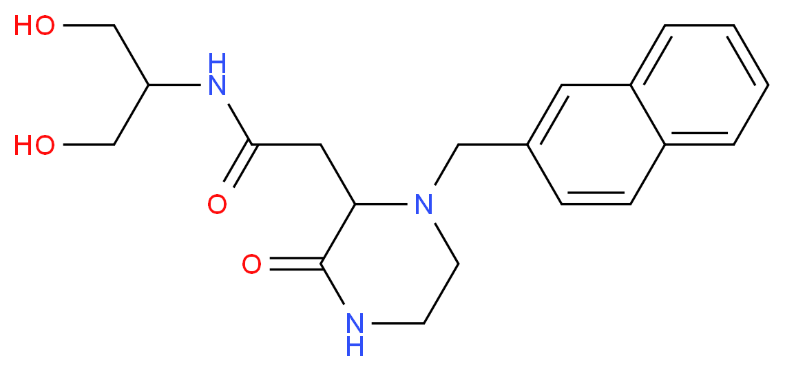 N-[2-hydroxy-1-(hydroxymethyl)ethyl]-2-[1-(2-naphthylmethyl)-3-oxo-2-piperazinyl]acetamide_分子结构_CAS_)