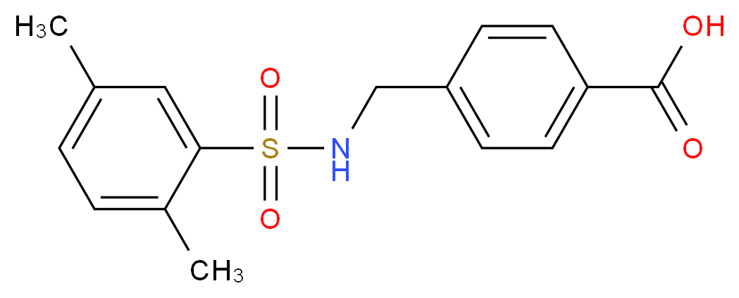 4-(2,5-二甲基苯基磺酰胺基甲基)苯甲酸_分子结构_CAS_690646-14-1)