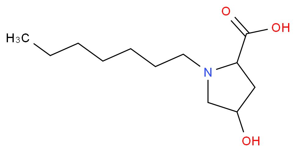 1-heptyl-4-hydroxypyrrolidine-2-carboxylic acid_分子结构_CAS_76666-35-8