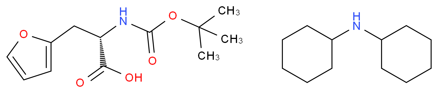 (2S)-2-{[(tert-butoxy)carbonyl]amino}-3-(furan-2-yl)propanoic acid; N-cyclohexylcyclohexanamine_分子结构_CAS_331730-08-6