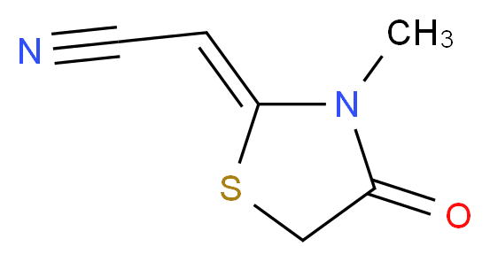 (2Z)-(3-methyl-4-oxo-1,3-thiazolidin-2-ylidene)acetonitrile_分子结构_CAS_56196-65-7)