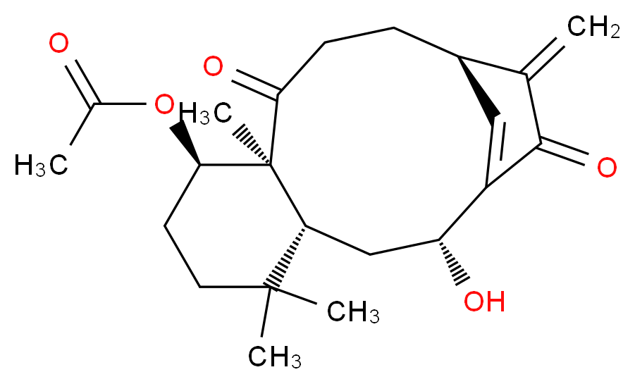 (2R,4R,8R,9S,13R)-2-hydroxy-5,5,9-trimethyl-14-methylidene-10,15-dioxotricyclo[11.2.1.0<sup>4</sup>,<sup>9</sup>]hexadec-1(16)-en-8-yl acetate_分子结构_CAS_885315-96-8