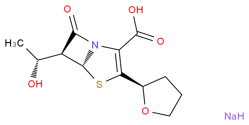 (5R,6S)-6-[(1R)-1-hydroxyethyl]-7-oxo-3-[(2R)-oxolan-2-yl]-4-thia-1-azabicyclo[3.2.0]hept-2-ene-2-carboxylic acid sodium_分子结构_CAS_158365-51-6