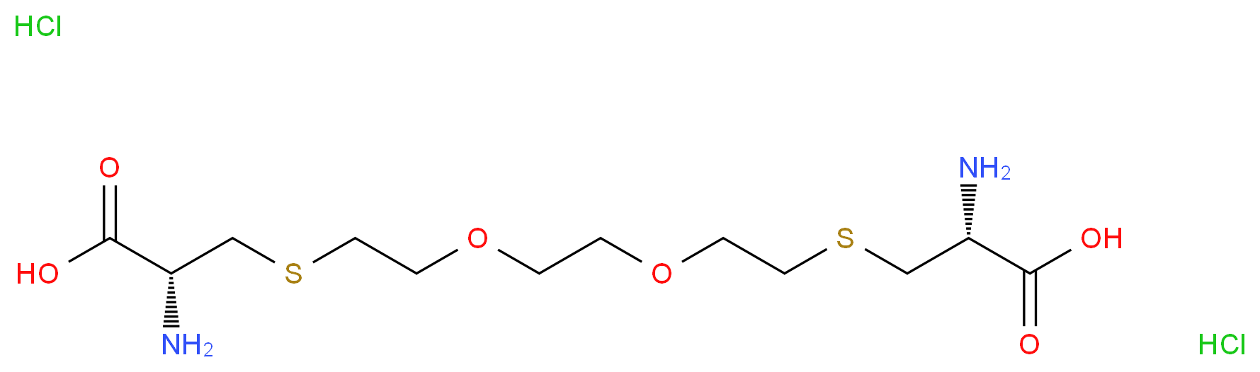 (2R,15R)-2,15-diamino-7,10-dioxa-4,13-dithiahexadecanedioic acid dihydrochloride_分子结构_CAS_1356019-49-2