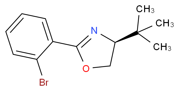 (4S)-2-(2-bromophenyl)-4-tert-butyl-4,5-dihydro-1,3-oxazole_分子结构_CAS_154701-60-7