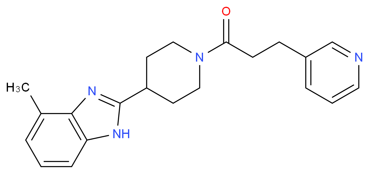 4-methyl-2-{1-[3-(3-pyridinyl)propanoyl]-4-piperidinyl}-1H-benzimidazole_分子结构_CAS_)