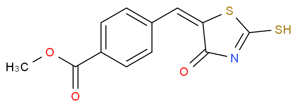 methyl 4-{[(5E)-4-oxo-2-sulfanyl-4,5-dihydro-1,3-thiazol-5-ylidene]methyl}benzoate_分子结构_CAS_304861-41-4