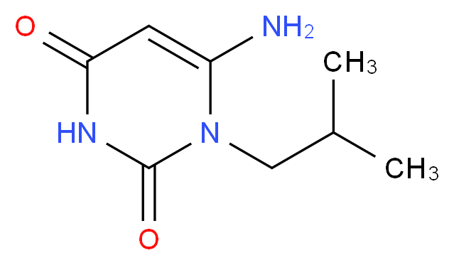 6-amino-1-(2-methylpropyl)-1,2,3,4-tetrahydropyrimidine-2,4-dione_分子结构_CAS_56075-75-3