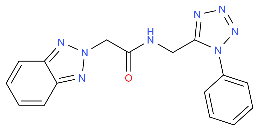 2-(2H-1,2,3-benzotriazol-2-yl)-N-[(1-phenyl-1H-tetrazol-5-yl)methyl]acetamide_分子结构_CAS_)