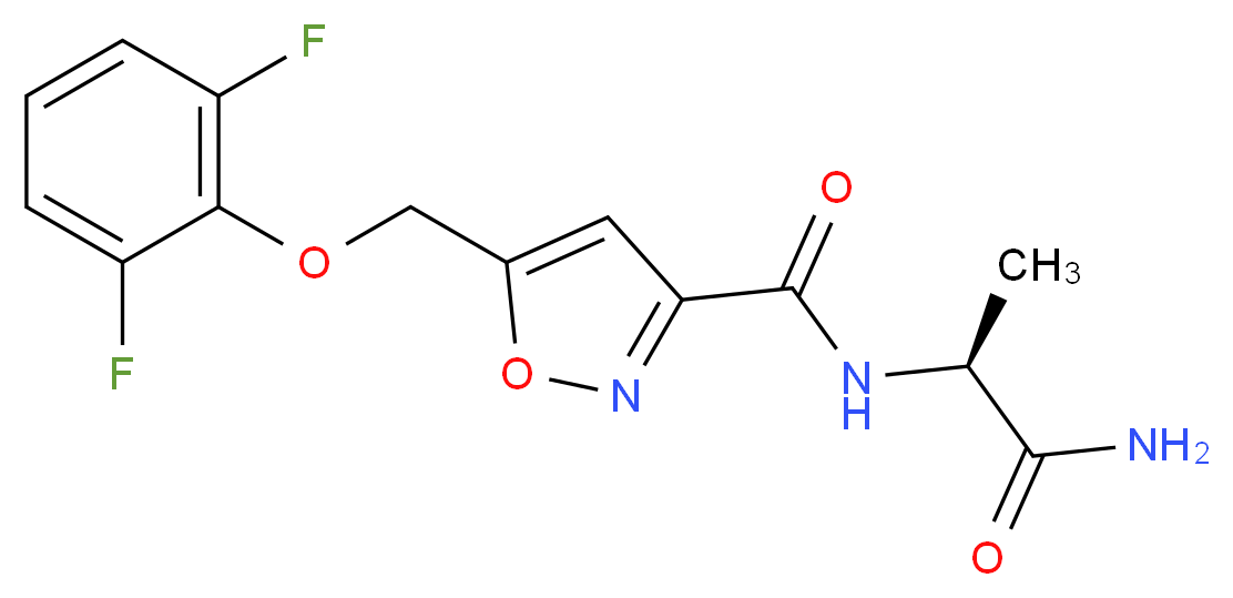 N-[(1S)-2-amino-1-methyl-2-oxoethyl]-5-[(2,6-difluorophenoxy)methyl]isoxazole-3-carboxamide_分子结构_CAS_)