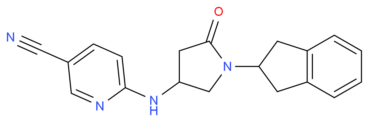6-{[1-(2,3-dihydro-1H-inden-2-yl)-5-oxopyrrolidin-3-yl]amino}nicotinonitrile_分子结构_CAS_)