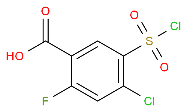 4-chloro-5-(chlorosulfonyl)-2-fluorobenzoic acid_分子结构_CAS_)