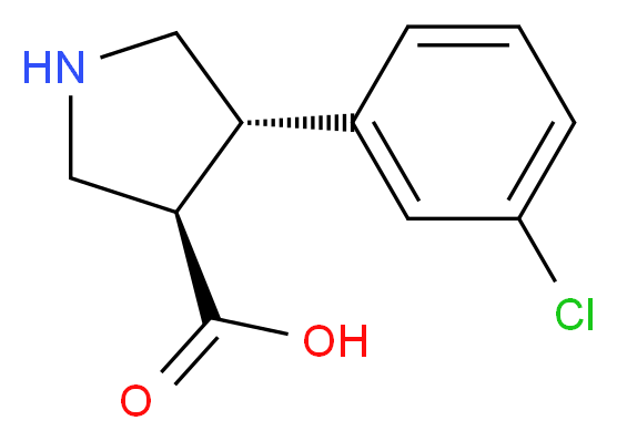 (3R,4S)-4-(3-chlorophenyl)pyrrolidine-3-carboxylic acid_分子结构_CAS_1260616-83-8)