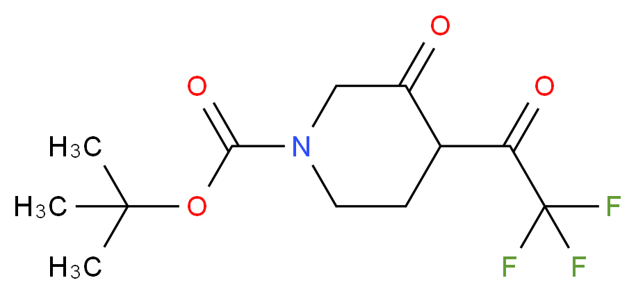 tert-butyl 3-oxo-4-(trifluoroacetyl)piperidine-1-carboxylate_分子结构_CAS_647863-25-0