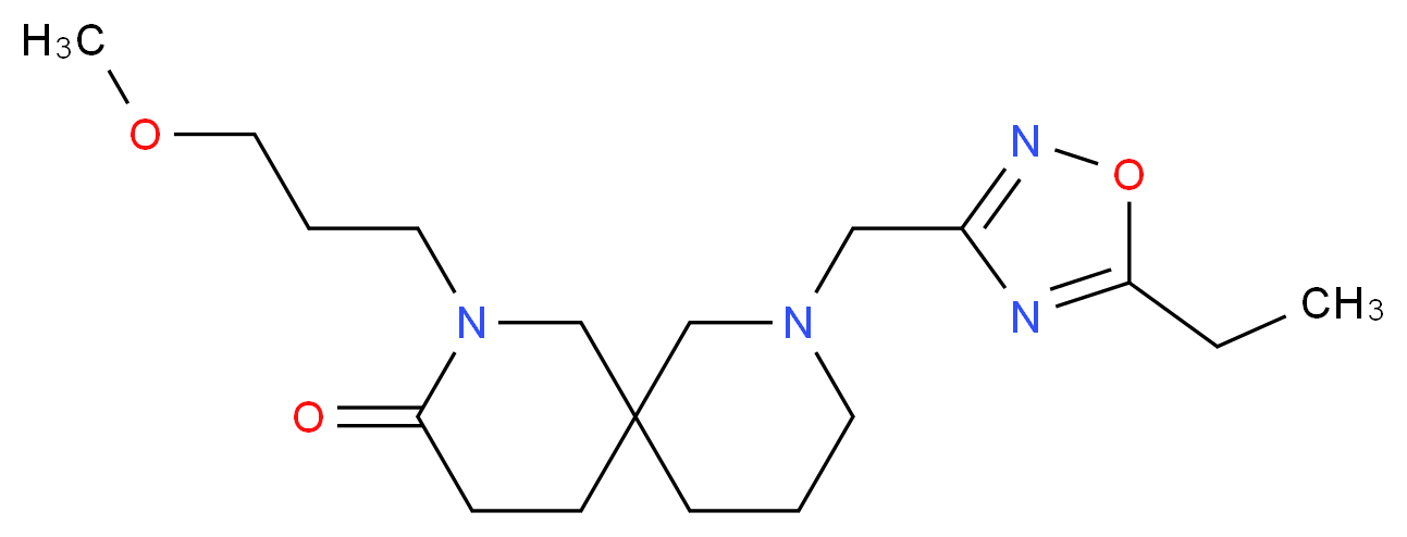8-[(5-ethyl-1,2,4-oxadiazol-3-yl)methyl]-2-(3-methoxypropyl)-2,8-diazaspiro[5.5]undecan-3-one_分子结构_CAS_)