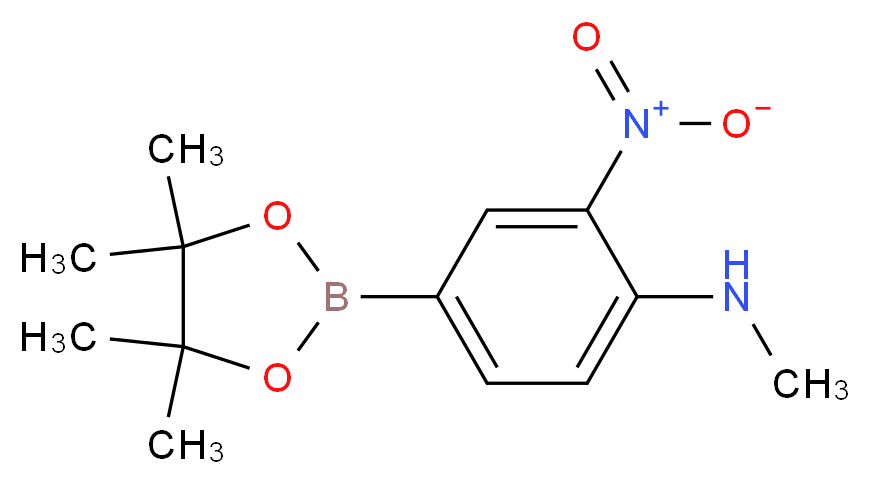N-Methyl-2-nitro-4-(4,4,5,5-tetramethyl-1,3,2-dioxaborolan-2-yl)aniline_分子结构_CAS_956821-93-5)