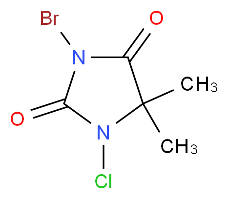 3-bromo-1-chloro-5,5-dimethylimidazolidine-2,4-dione_分子结构_CAS_126-06-7