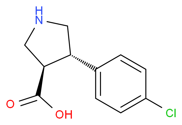 (3R,4S)-4-(4-chlorophenyl)pyrrolidine-3-carboxylic acid_分子结构_CAS_1260616-79-2)